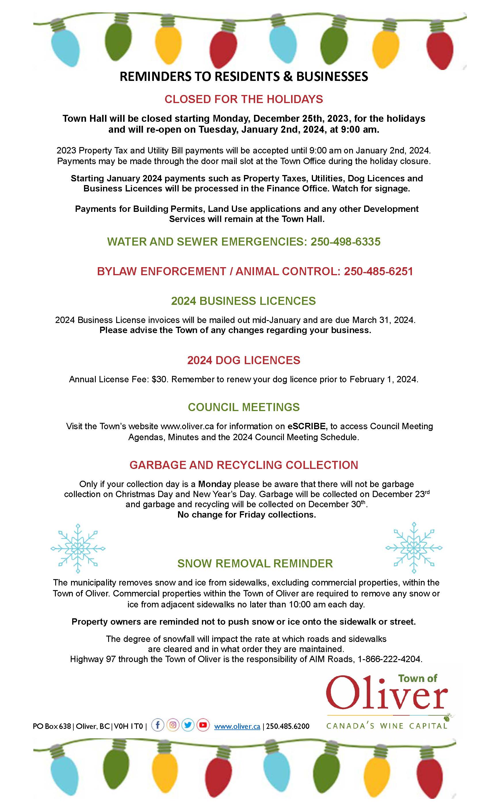 Christmas Closure