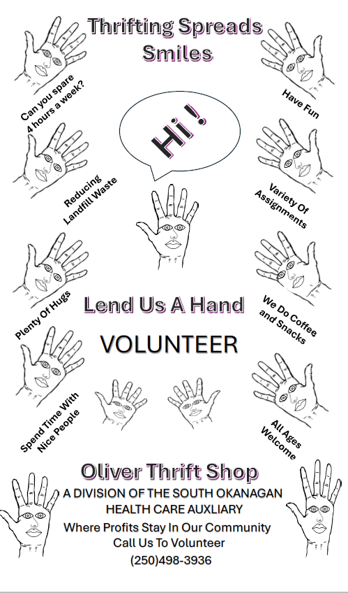 poster with images of hands looking for volunteers