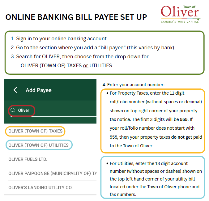 bill payee setup