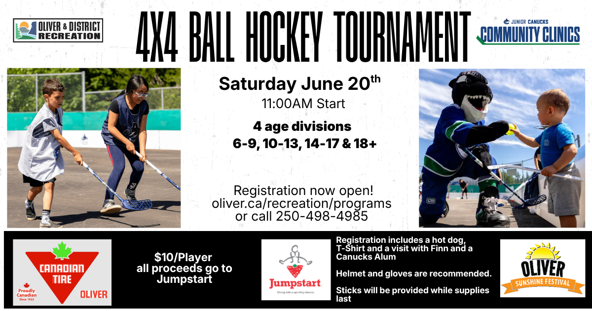 banner for our first sunshine festival ball hockey tournament